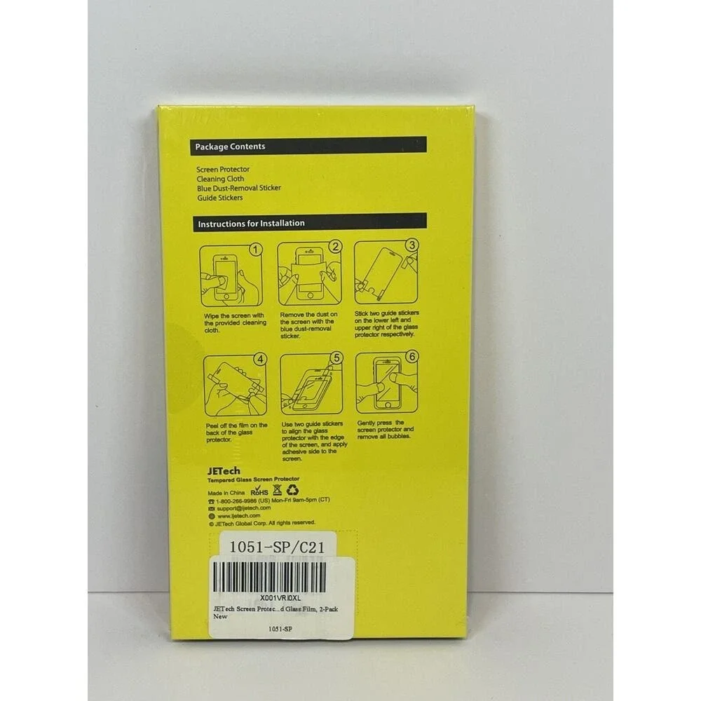 JETech Tempered Glass Screen Protector 2-Pack 9H‎ Hardness 1051-SP/C21 Clear